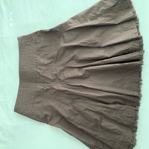CAbi Brown Pleated A-Line Knee Length Skirt Sz 6